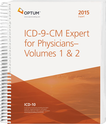 ICD-9-CM 2015 Expert for Physicians Volumes 1, 2 Spiral Book Cover